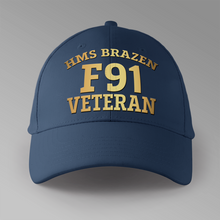 Load image into Gallery viewer, HMS Brazen F91 Veteran - Personalised Baseball Cap
