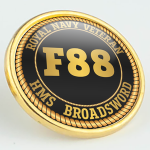 HMS Broadsword F88 Pennant Number Pin/Lapel Badge