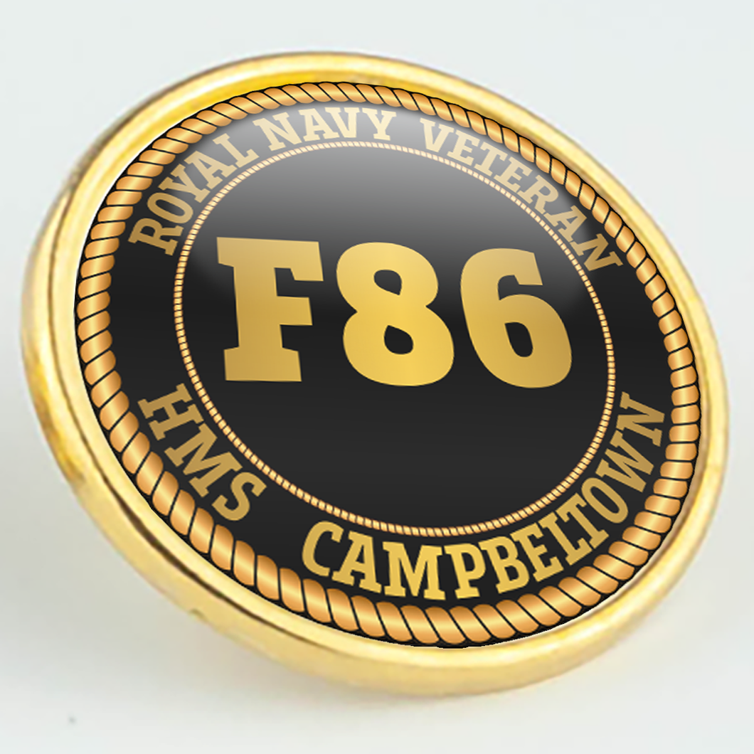 HMS Campbeltown F86 Pennant Number Pin/Lapel Badge