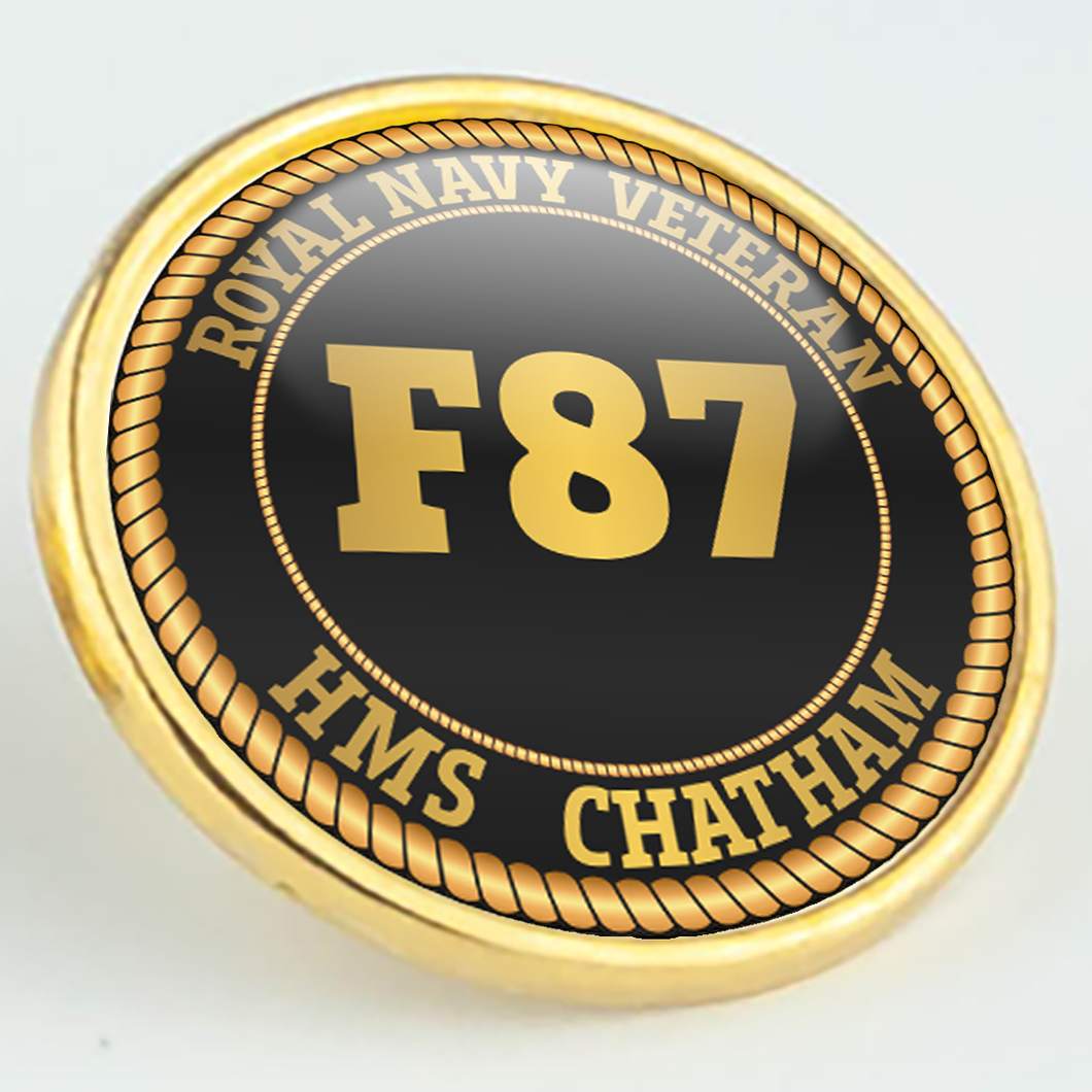 HMS Chatham F87 Pennant Number Pin/Lapel Badge