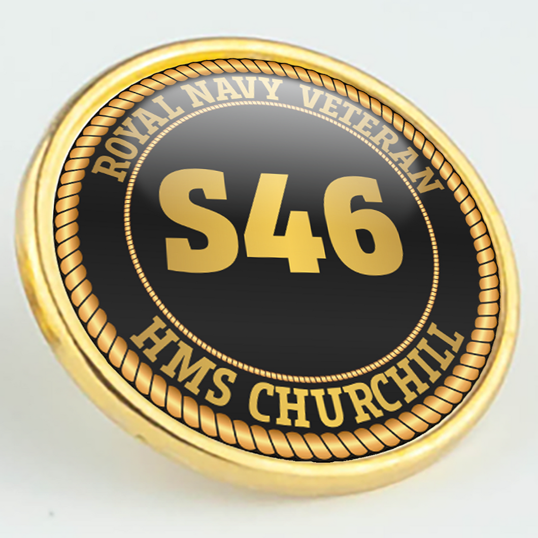 HMS Churchill S46 Pennant Number Pin/Lapel Badge