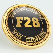 Load image into Gallery viewer, HMS Cleopatra F28 Pennant Number Pin/Lapel Badge
