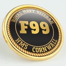 Load image into Gallery viewer, HMS Cornwall F99 Pennant Number Pin/Lapel Badge
