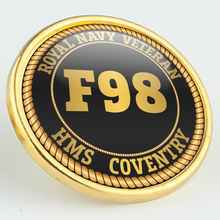 Load image into Gallery viewer, HMS Coventry F98 Pennant Number Pin/Lapel Badge
