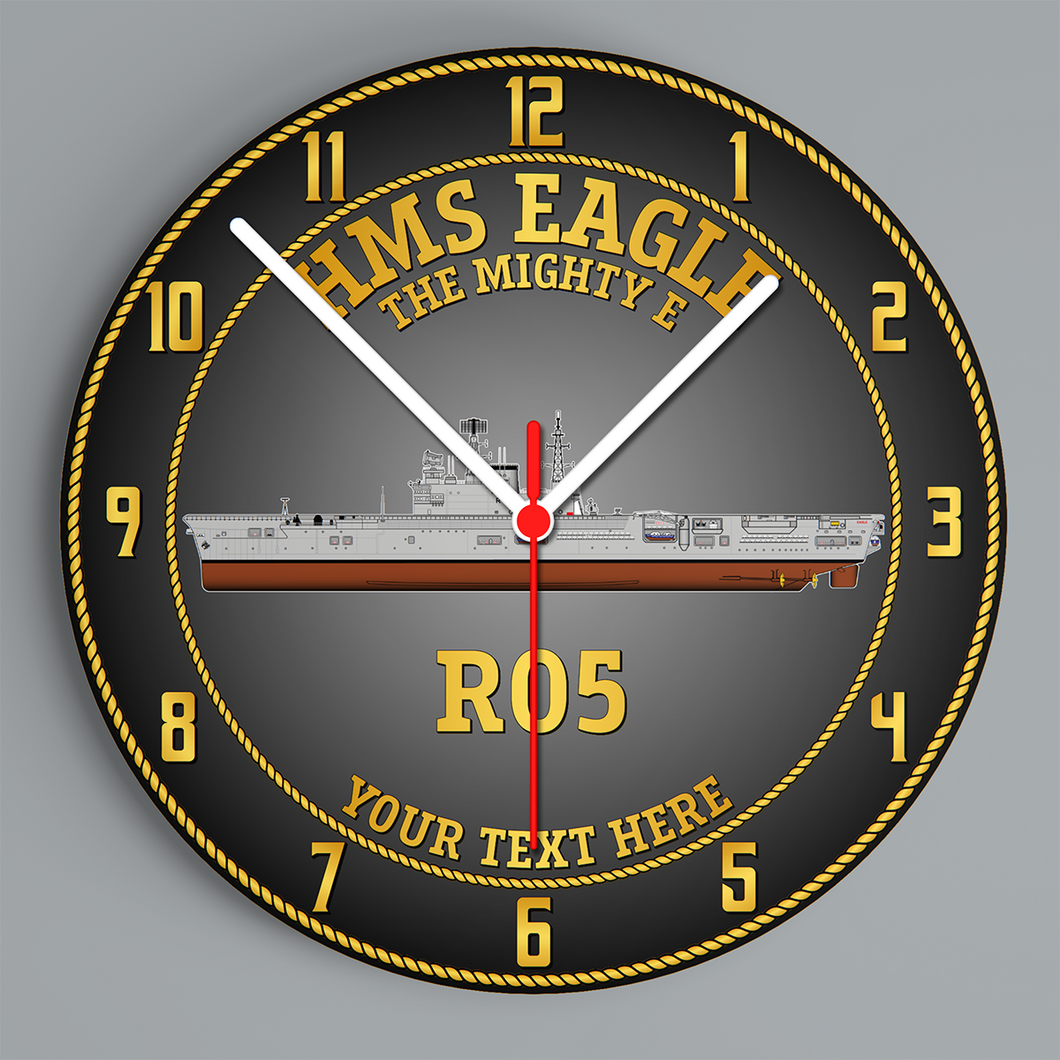 HMS Eagle (RO5) Glass Hanging Photo Clock