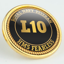 Load image into Gallery viewer, HMS Fearless L10 Pennant Number Pin/Lapel Badge
