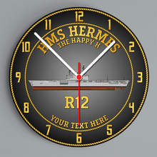 Load image into Gallery viewer, HMS Hermes (R12) Glass Hanging Photo Clock
