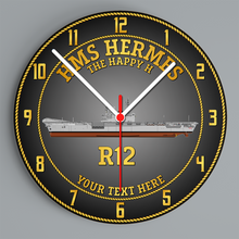 Load image into Gallery viewer, HMS Hermes (R12) Glass Hanging Photo Clock
