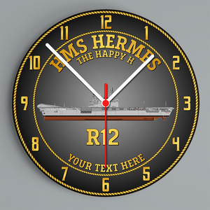 HMS Hermes (R12) Glass Hanging Photo Clock