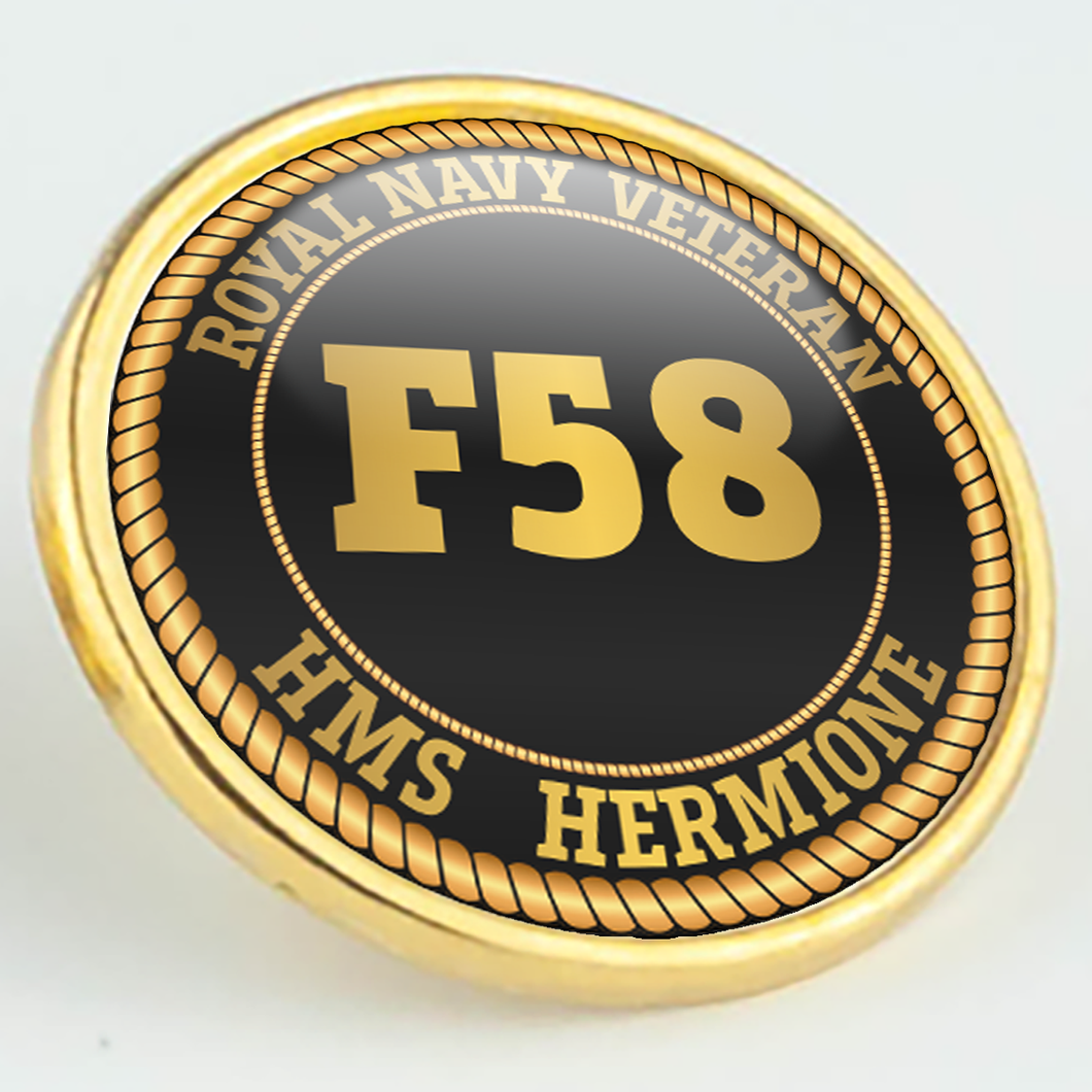 HMS Hermione F58 Pennant Number Pin/Lapel Badge