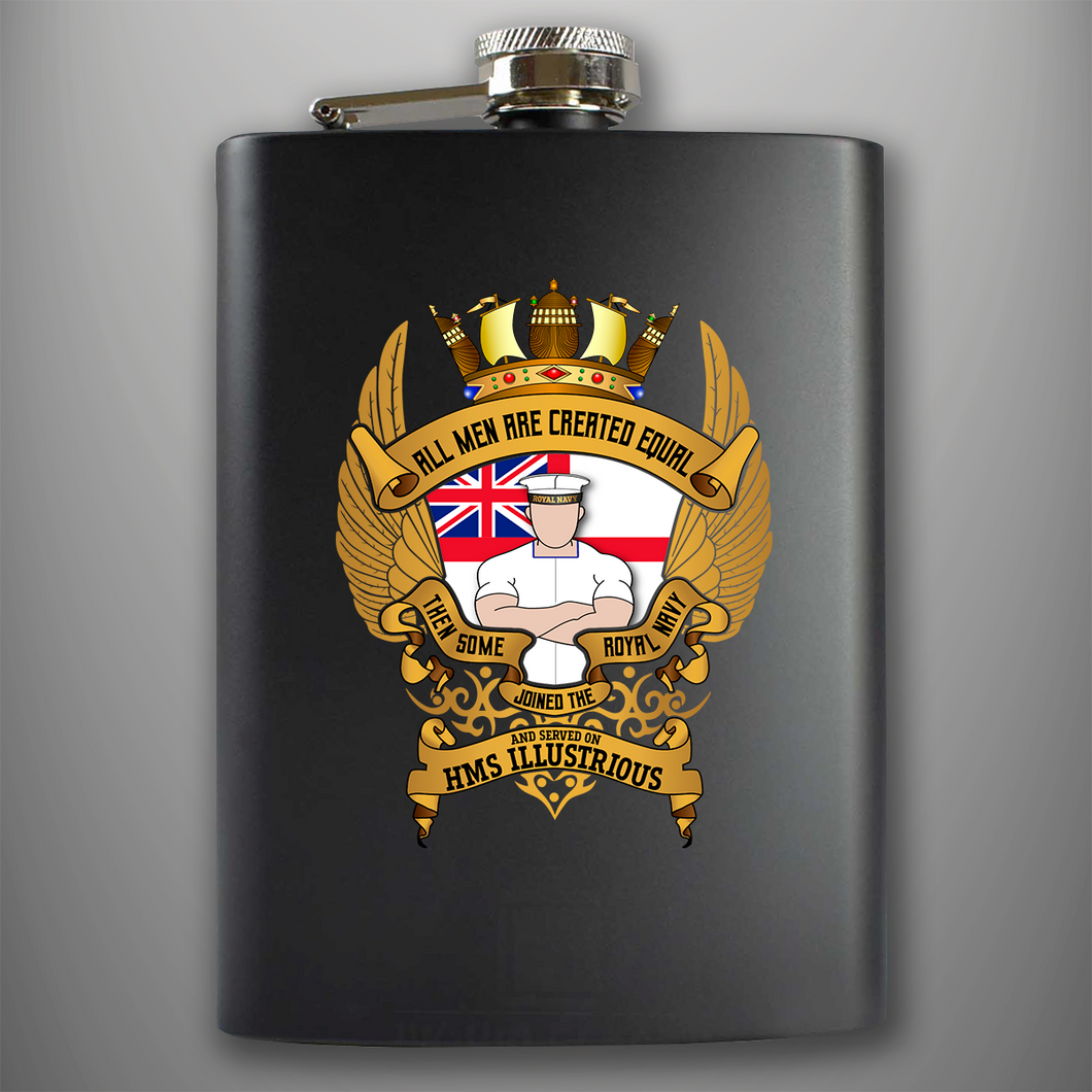 All Men 'HMS Illustrious' Hip Flask