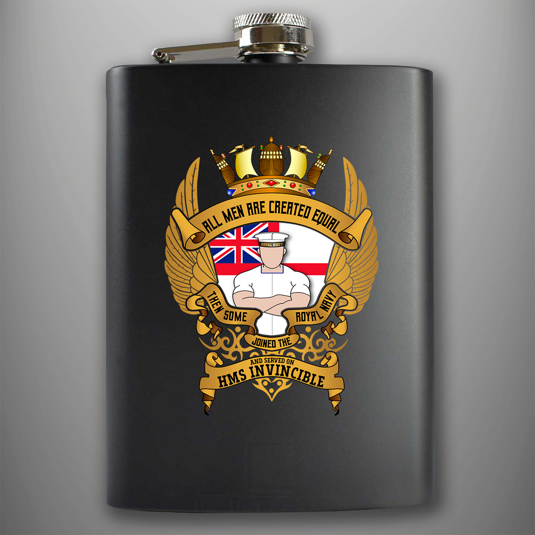 All Men 'HMS Invincible' Hip Flask