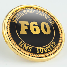 Load image into Gallery viewer, HMS Jupiter F60 Pennant Number Pin/Lapel Badge
