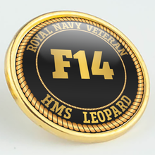 Load image into Gallery viewer, HMS Leopard F14 Pennant Number Pin/Lapel Badge
