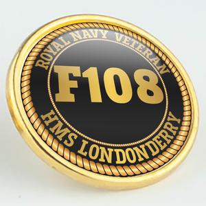 HMS Londonderry F108 Pennant Number Pin/Lapel Badge