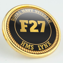 Load image into Gallery viewer, HMS Lynx F27 Pennant Number Pin/Lapel Badge
