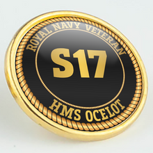 Load image into Gallery viewer, HMS Ocelot S17 Pennant Number Pin/Lapel Badge
