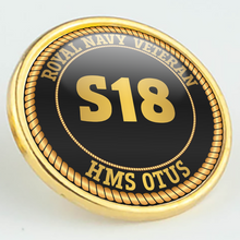 Load image into Gallery viewer, HMS Otus S18 Pennant Number Pin/Lapel Badge
