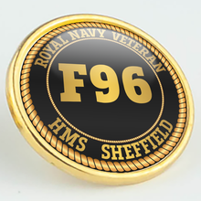 Load image into Gallery viewer, HMS Sheffield F96 Pennant Number Pin/Lapel Badge
