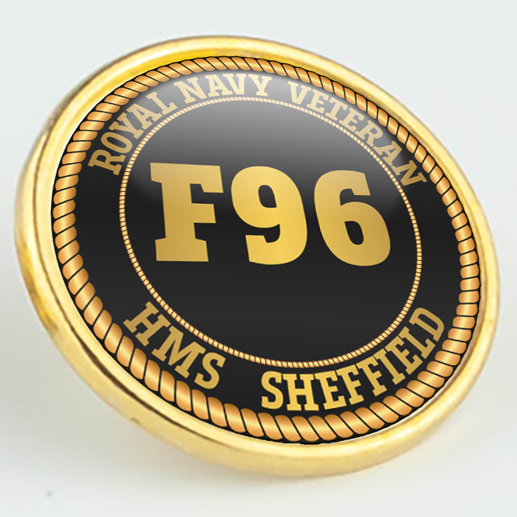 HMS Sheffield F96 Pennant Number Pin/Lapel Badge