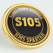 Load image into Gallery viewer, HMS Spartan S105 Pennant Number Pin/Lapel Badge
