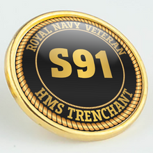 Load image into Gallery viewer, HMS Trenchant S91 Pennant Number Pin/Lapel Badge
