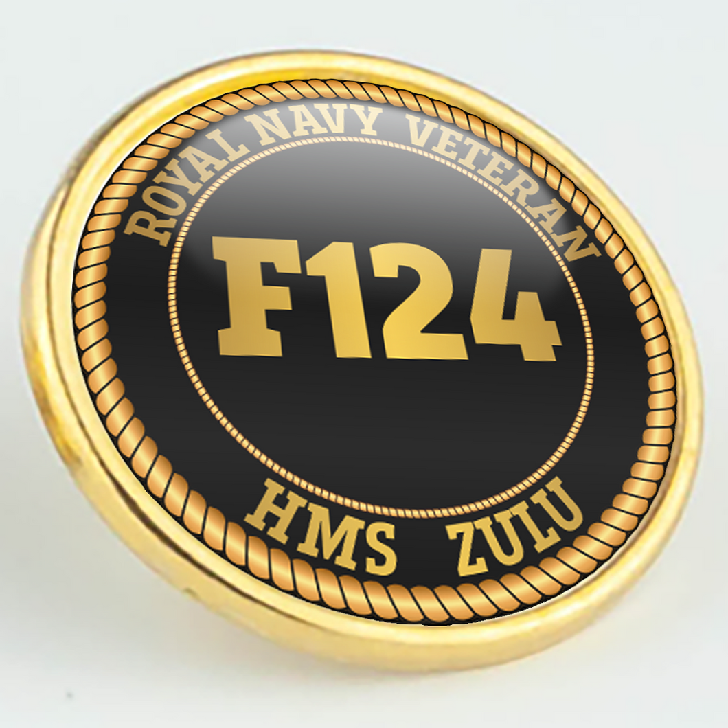 HMS Zulu F124 Pennant Number Pin/Lapel Badge