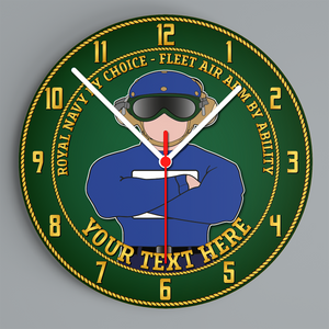 Fleet Air Arm Flight Deck 'Chockhead' Glass Hanging Photo Clock