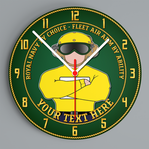 Fleet Air Arm Flight Deck 'Chockhead' Glass Hanging Photo Clock