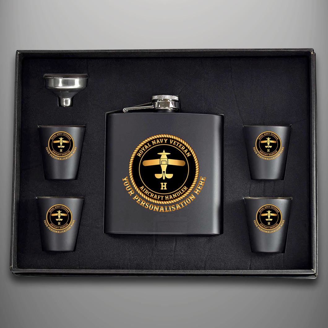 Royal Navy Veteran 'Aircraft Handler' Hip Flask - Personalised