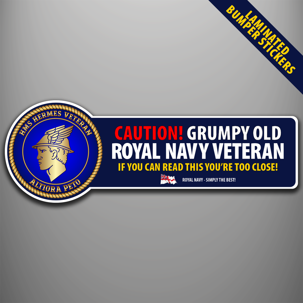 HMS Hermes 'Veteran' Laminated Bumper Stickers