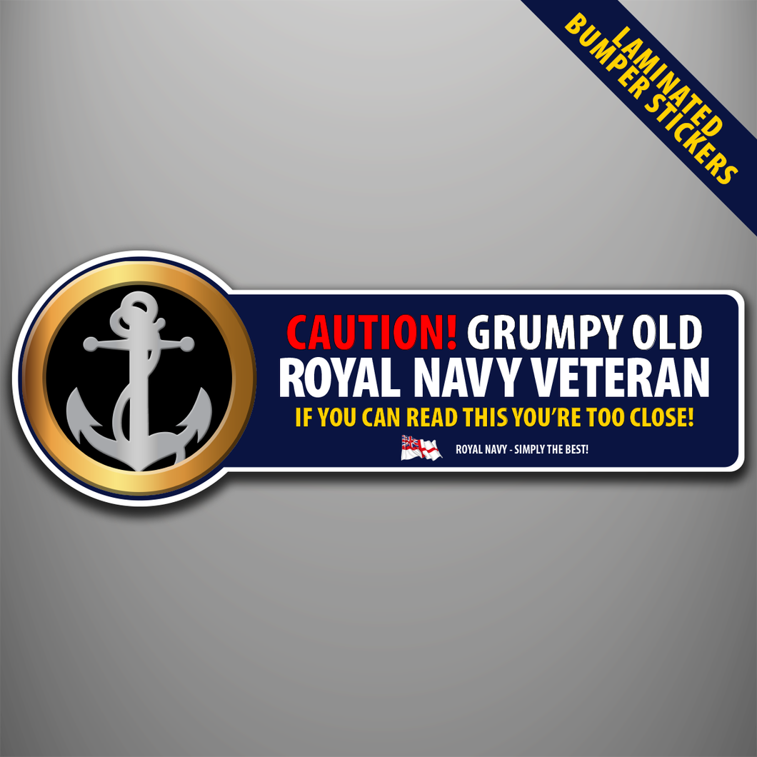 Royal Navy Veteran 'Beret Badge' Laminated Bumper Stickers