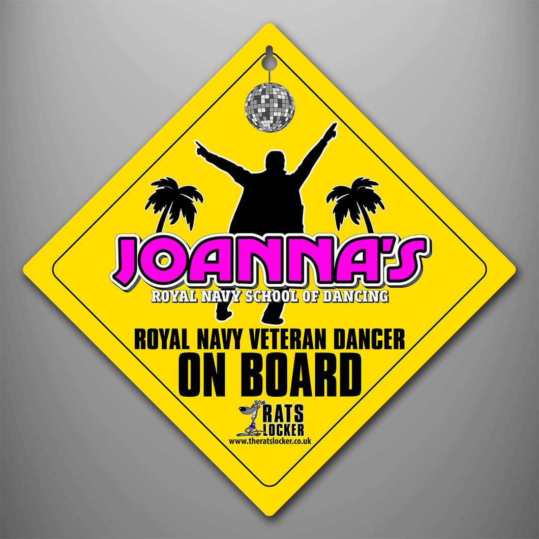 Joannas 'Royal Navy School of Dancing' - Car Window Sign