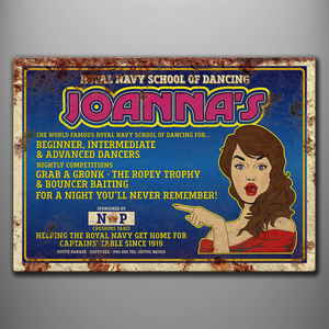 Vintage Style Aluminium Sign 'Joannas'