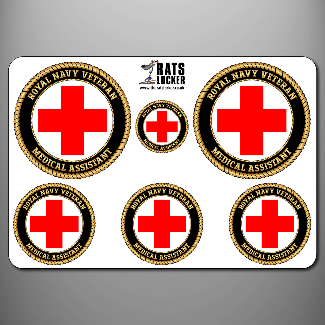 Royal Navy Veteran 'Medical Assistant' Self Adhesive Sticker Sheet