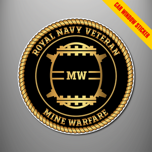 Royal Navy Veteran 'Mine Warfare' Car Window Sticker