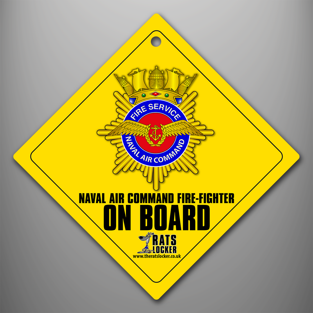 Aircraft Handler 'Naval Air Command Fire Service' - Car Window Sign