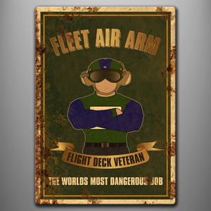 Vintage Style Aluminium Sign 'Flight Deck Veteran - Pinkie'