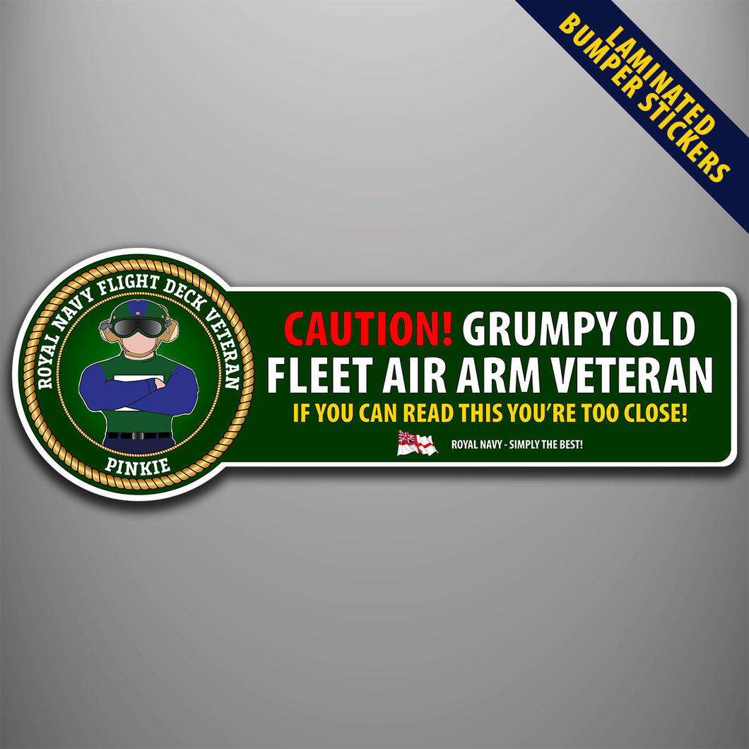 Royal Navy Flight Deck Veteran 'Pinkie' Laminated Bumper Stickers