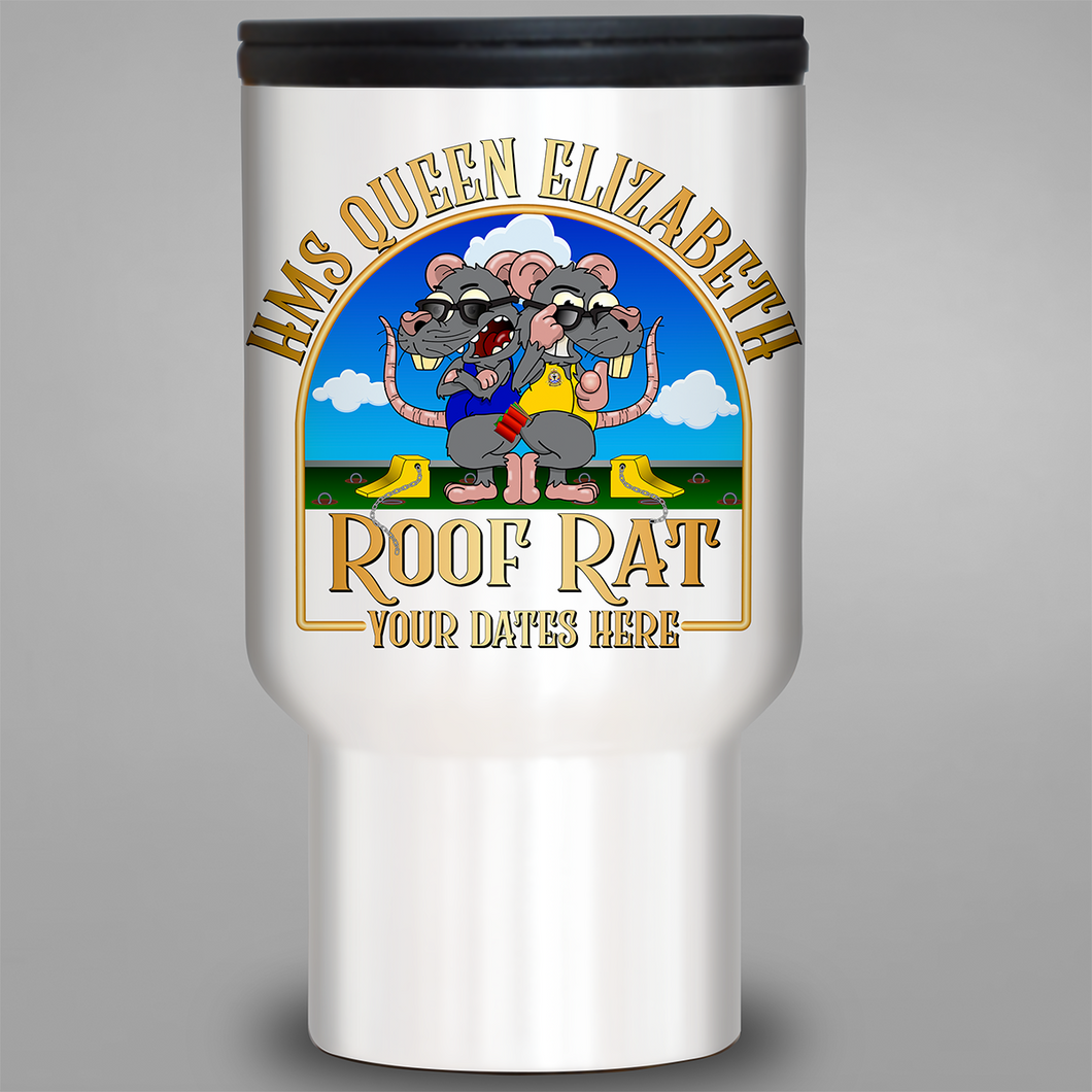 HMS Queen Elizabeth 'Roof Rat/Hangar Rat' - Personalised Travel Mug