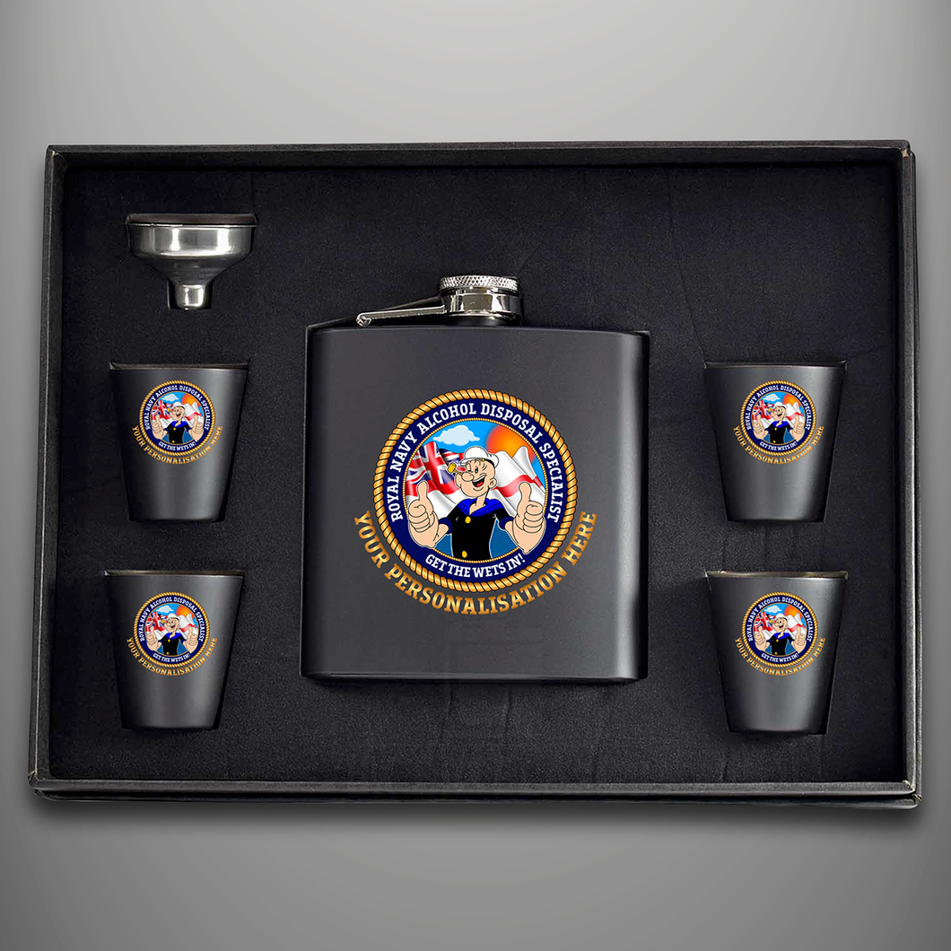 Royal Navy Alcohol Disposal Specialist Hip Flask - Personalised