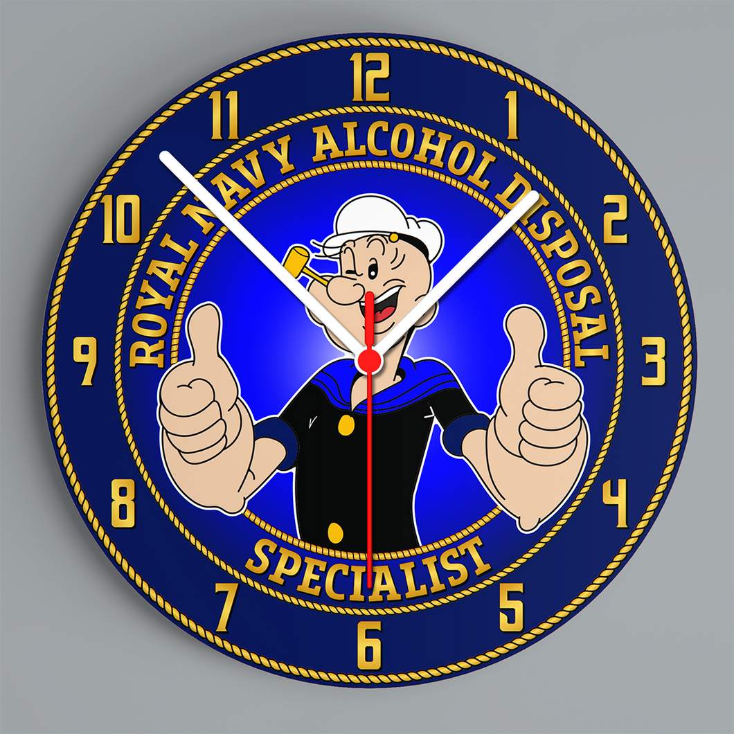 Royal Navy Alcohol Disposal Specialist Glass Hanging Photo Clock