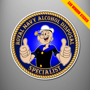 Royal Navy 'Alcohol Disposal Specialist' Car Window Sticker