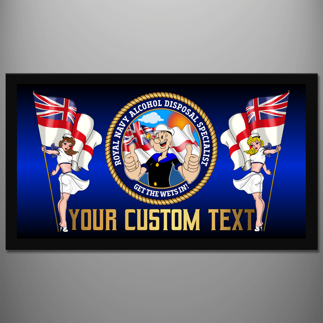 Royal Navy Alcohol Disposal Unit Personalised Bar Runner