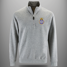 Load image into Gallery viewer, Royal Navy &#39;Anchors Crest&#39; Zip Neck Sweatshirt
