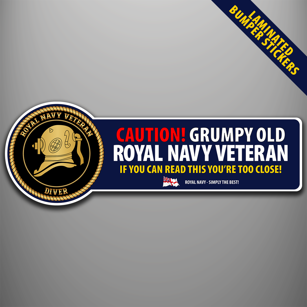 Royal Navy Veteran 'Diver' Laminated Bumper Stickers