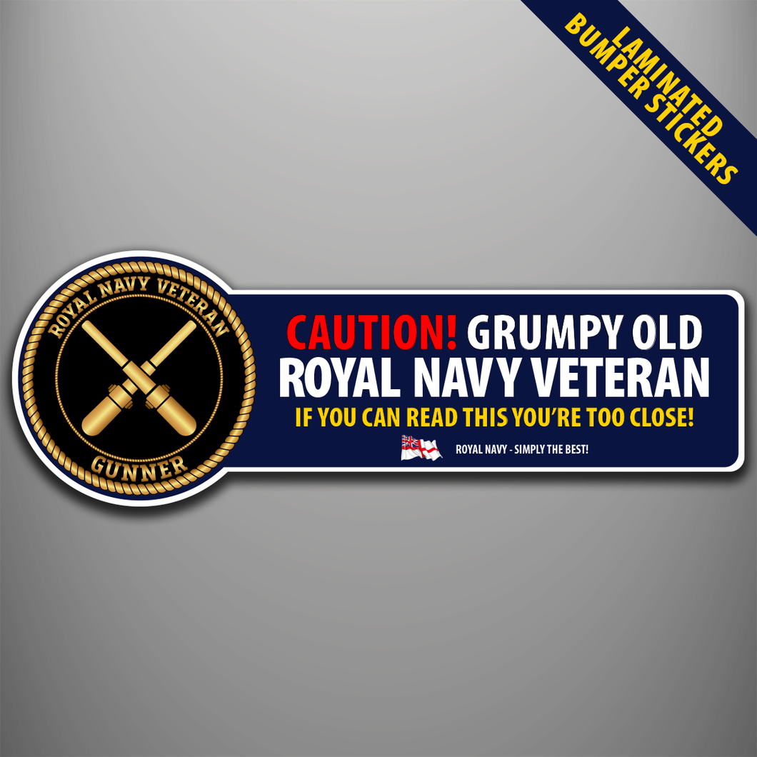 Royal Navy Veteran 'Gunner' Laminated Bumper Stickers