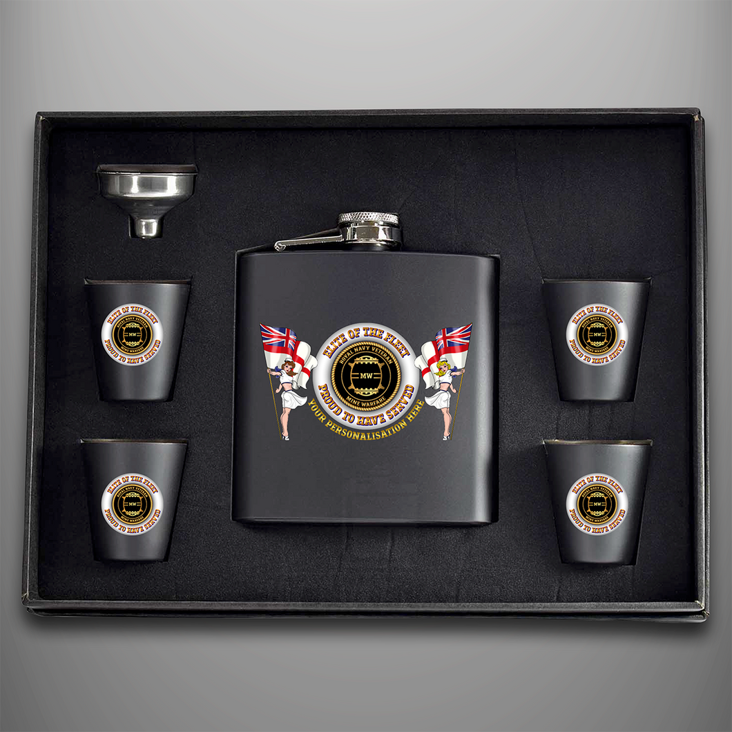 Elite of the Fleet 'Mine Warfare' Hip Flask - Personalised