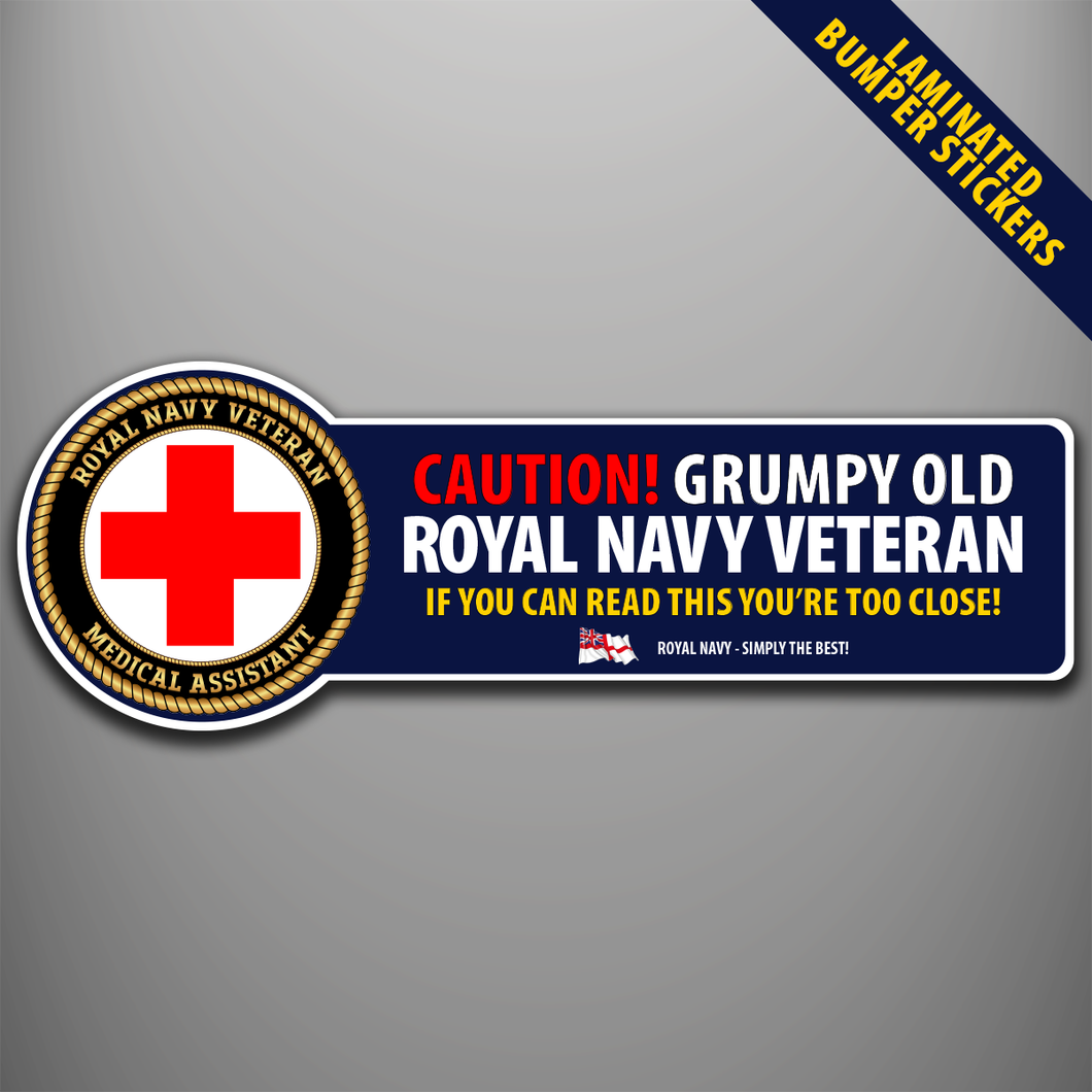 Royal Navy Veteran 'Medical Assistant' Laminated Bumper Stickers