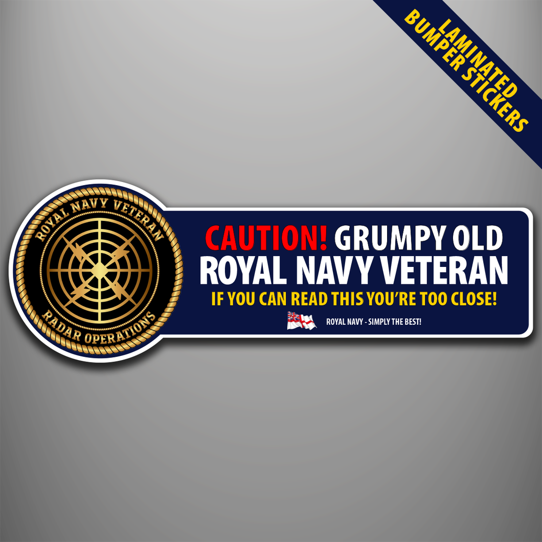 Royal Navy Veteran 'Radar Operations' Laminated Bumper Stickers